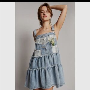 Women's Blue Denim Overall Dress